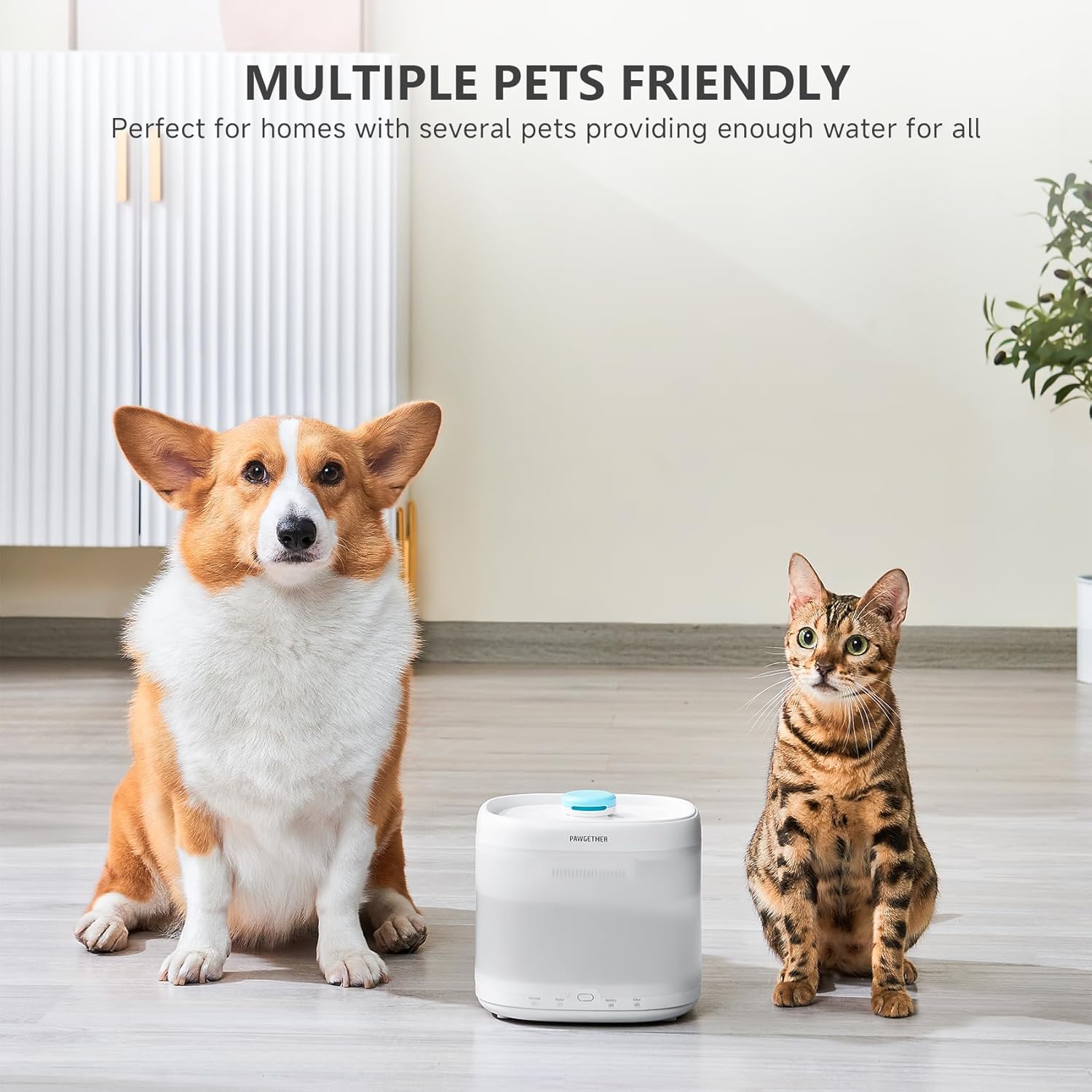Fântână de apă  PAWGETHER® cu senzor radar și pompă fără fir 2L