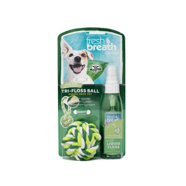 Jucărie pentru curăţarea dinţilor TROPICLEAN TRI-FLOSS BALL
