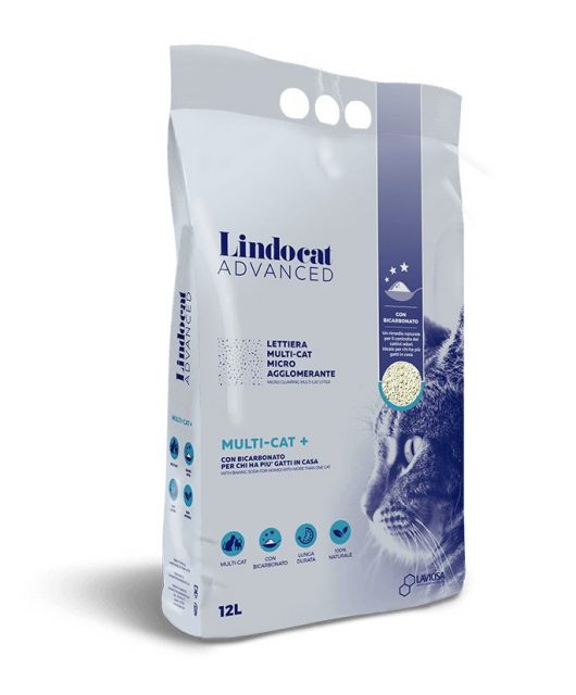 Nisip litieră LINDOCAT ADVANCED MULTI-CAT+ 12L - pentru case cu mai multe pisici